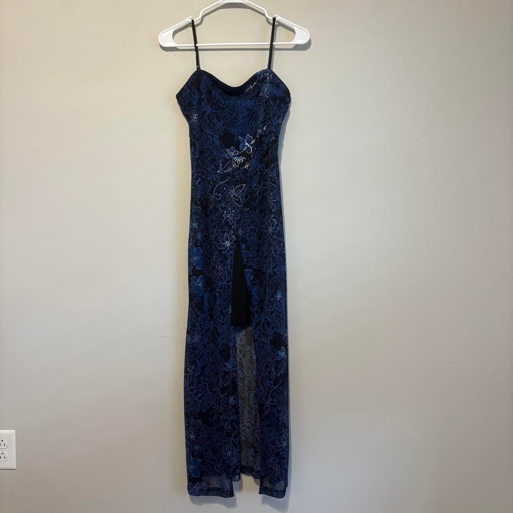 Y2K Next Up sparkly blue maxi dress